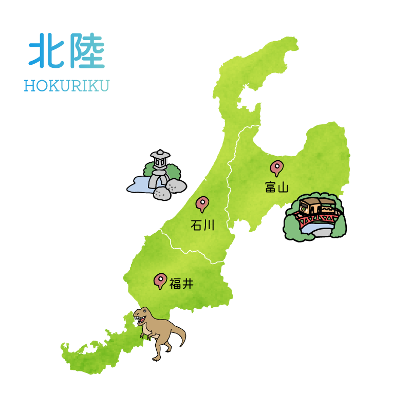 北陸の地図