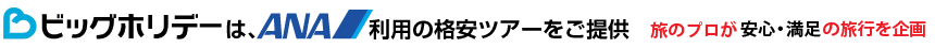 ビッグホリデーは、ANAやJR+ホテルの格安ツアーをご提案