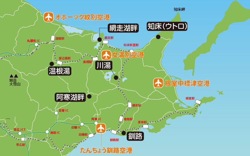 北海道（道東）マップ