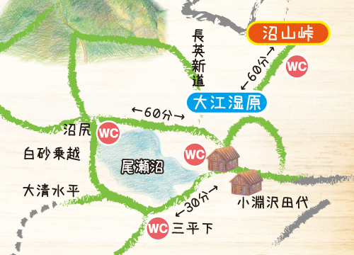 大江湿原コースマップ